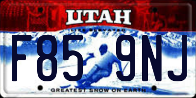 UT license plate F859NJ