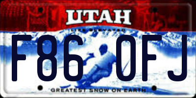 UT license plate F860FJ