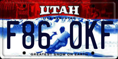 UT license plate F860KF