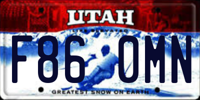 UT license plate F860MN