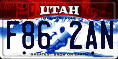 UT license plate F862AN
