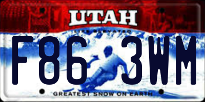UT license plate F863WM