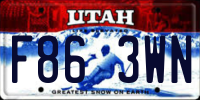 UT license plate F863WN