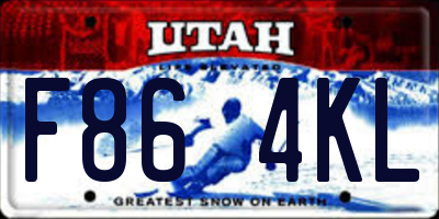 UT license plate F864KL