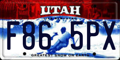 UT license plate F865PX