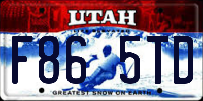 UT license plate F865TD