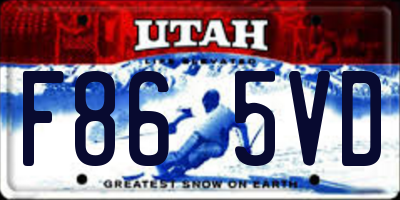 UT license plate F865VD