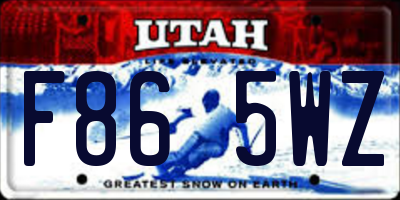 UT license plate F865WZ