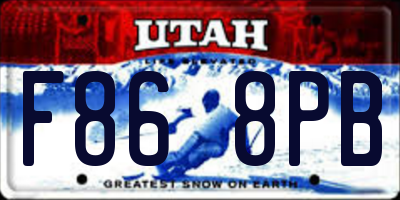 UT license plate F868PB