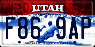 UT license plate F869AP