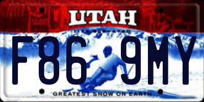 UT license plate F869MY