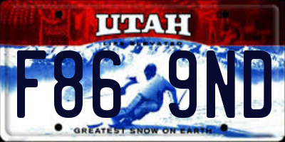 UT license plate F869ND