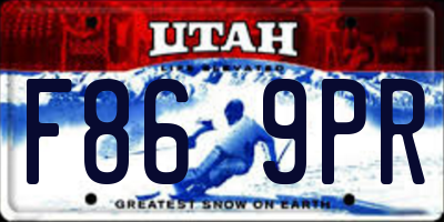 UT license plate F869PR