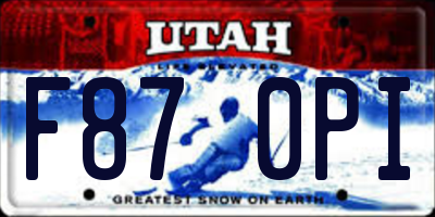 UT license plate F870PI
