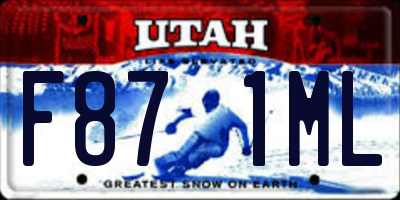 UT license plate F871ML