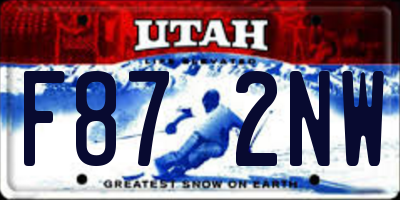 UT license plate F872NW