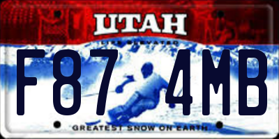 UT license plate F874MB