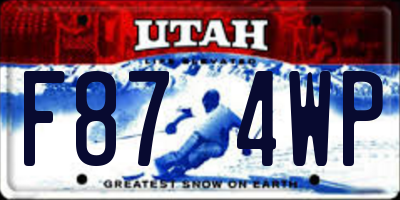 UT license plate F874WP