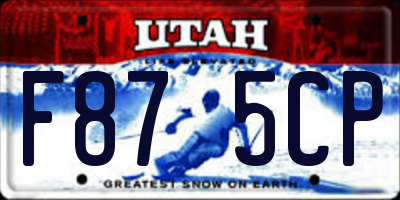 UT license plate F875CP