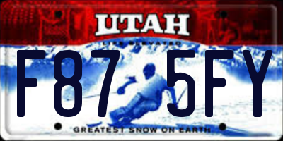 UT license plate F875FY
