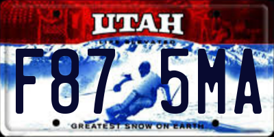 UT license plate F875MA