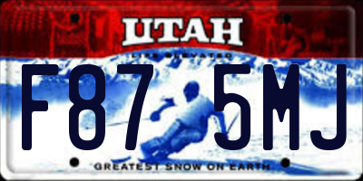 UT license plate F875MJ