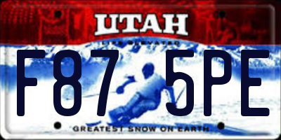 UT license plate F875PE
