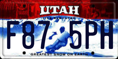 UT license plate F875PH