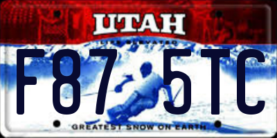 UT license plate F875TC