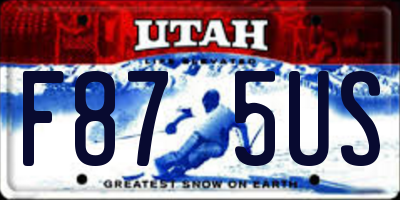 UT license plate F875US
