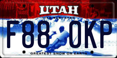 UT license plate F880KP