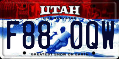 UT license plate F880QW