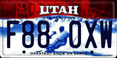 UT license plate F880XW