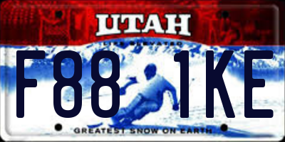 UT license plate F881KE