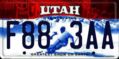 UT license plate F883AA