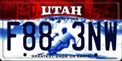 UT license plate F883NW