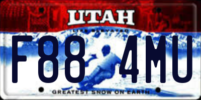 UT license plate F884MU