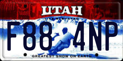 UT license plate F884NP