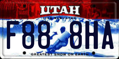 UT license plate F888HA