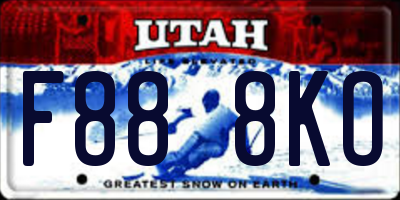 UT license plate F888KO