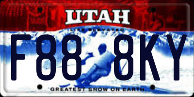 UT license plate F888KY