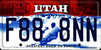 UT license plate F888NN
