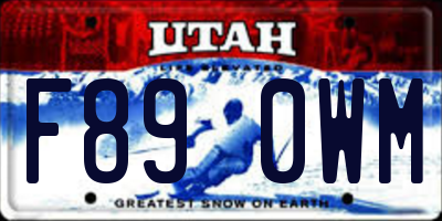 UT license plate F890WM