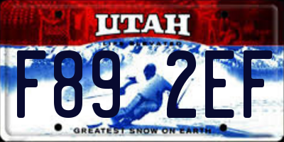 UT license plate F892EF