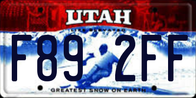 UT license plate F892FF