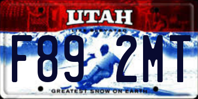UT license plate F892MT