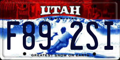 UT license plate F892SI
