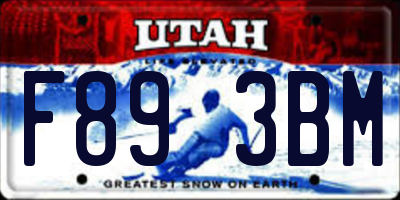 UT license plate F893BM