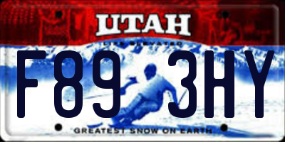 UT license plate F893HY