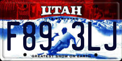 UT license plate F893LJ